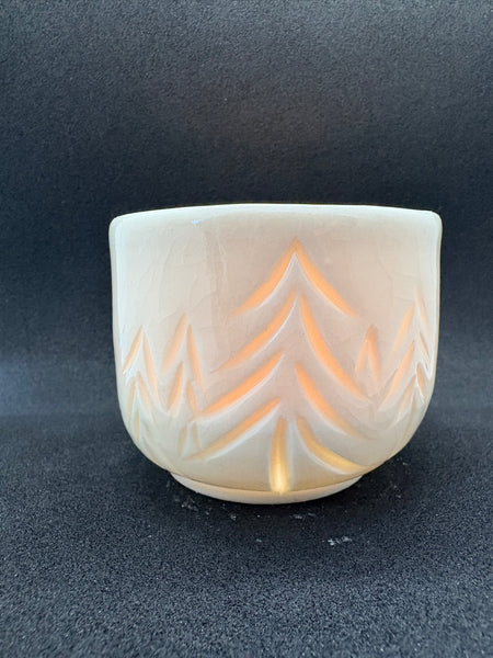 Porcelain Tealight Luminary-Evergreen Tree