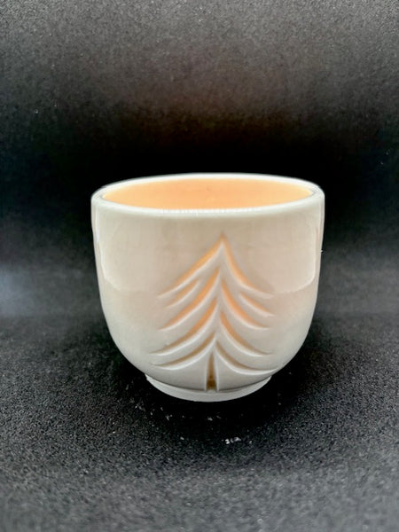 Porcelain Tealight Luminary-Evergreen Tree