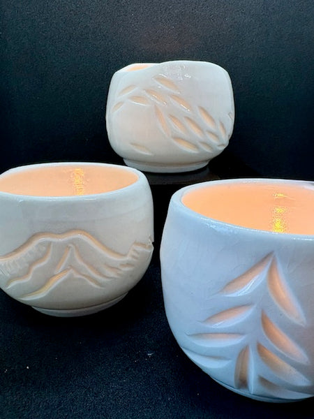 Porcelain Tealight Luminary-Evergreen Tree