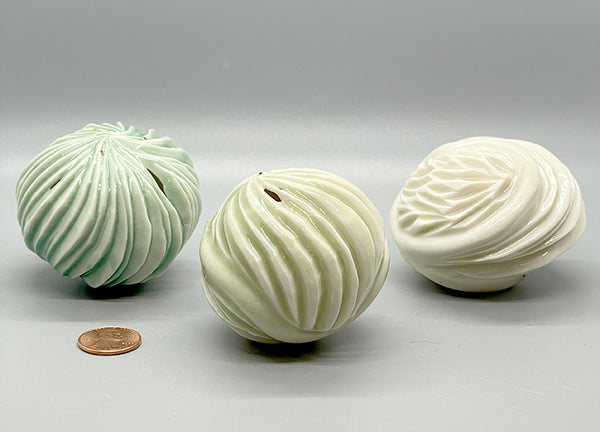Carved Porcelain Spheres