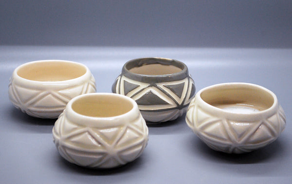 Carved Stoneware Pots
