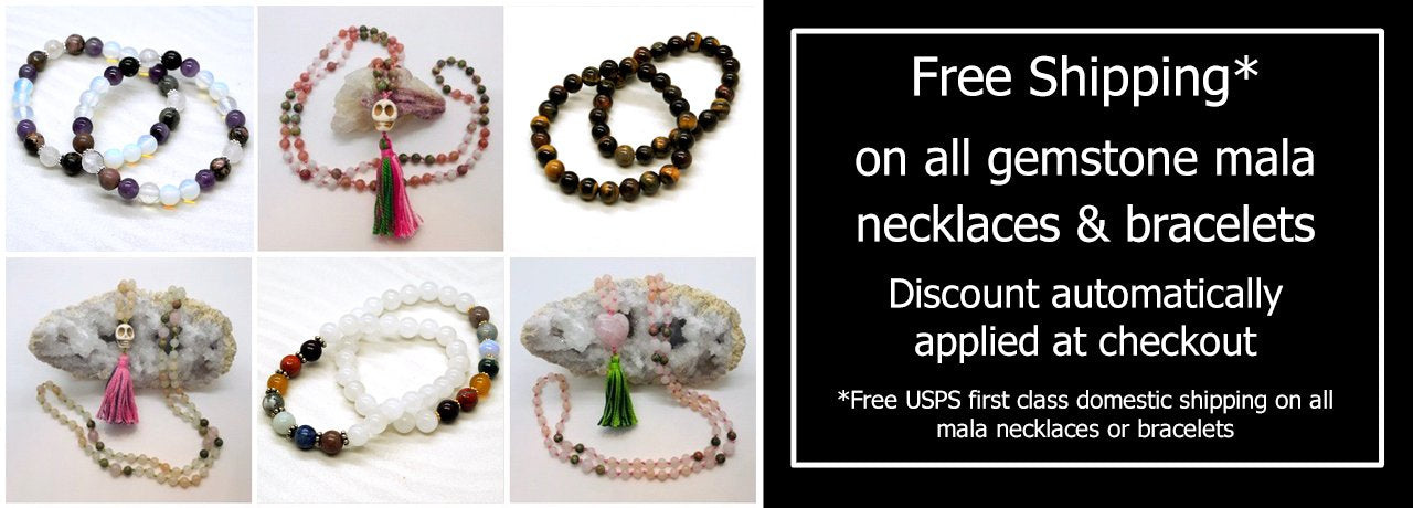 free shipping on all mala necklaces and bracelets